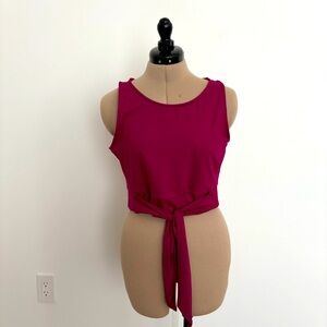 Core 10 by Reebok Womens Sleeveless Tie Front Workout Top Medium Purple Active